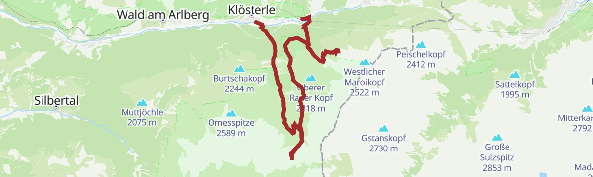 Route map: 3-Tages-Tour Verwall